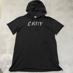 DKNY‎ Sport dress Womens Size Large black logo hoodie pullover Streetwear sporty
